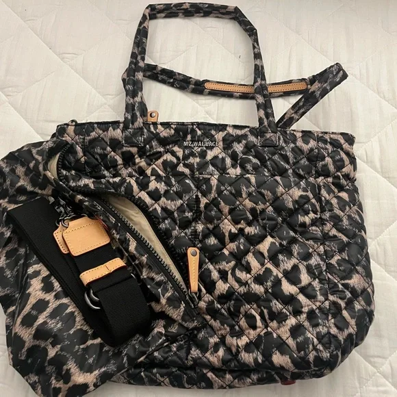 MZ Wallace Black and Tan Textured Tote - Picture 3 of 10